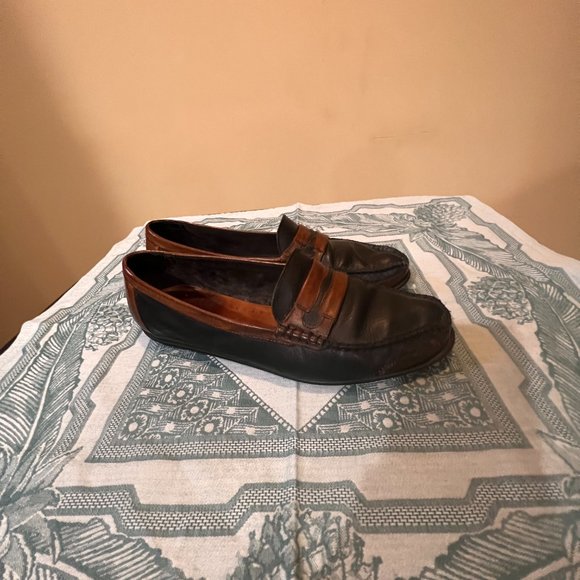 Bally leather casual slip-on loafers shoes 9 1/2 main image 4